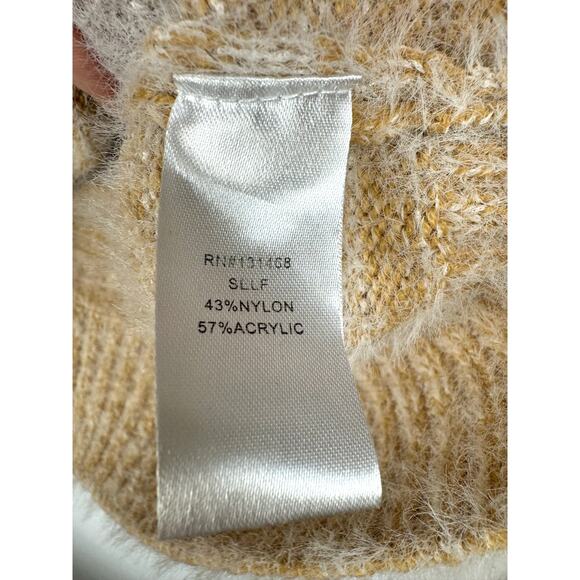 FATE Fuzzy Stretch Knit Cozy Preppy Academia Coastal Casual Striped Sweater XS - Picture 5 of 8